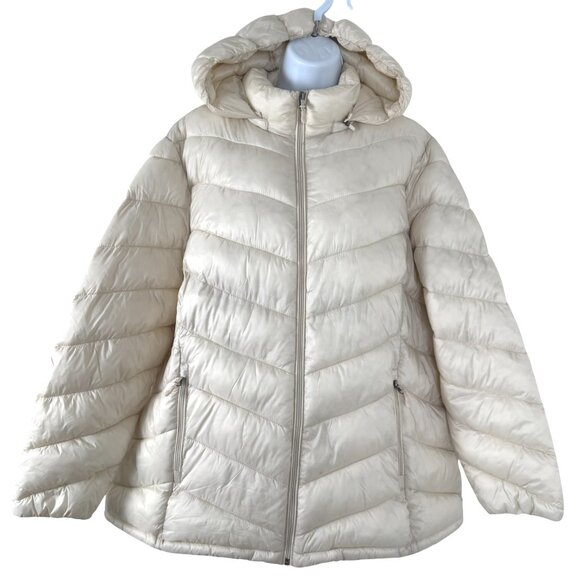 Charter Club Packable Puffer Jacket Coat Womens 2X‎ Hooded Full Zip NWT CJ-1998 - Picture 1 of 15